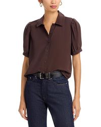 FRAME - The Silk Prim Blouse - Lyst