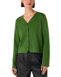 Whistles - V Neck Button Front Cardigan - Lyst