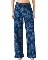 Steve Madden - Jaxon Printed High Rise Relaxed Barrel Jeans - Lyst