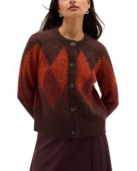 Hobbs - Izzy Argyle Cardigan Sweater - Lyst
