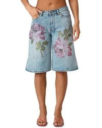 Steve Madden - Kesha High Rise Bermuda Jean Shorts - Lyst