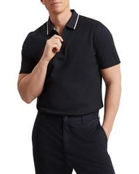 Ted Baker - Cophen T Texture Zip Neck Polo Shirt - Lyst