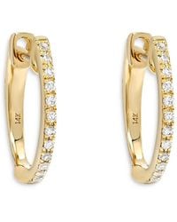 Zoe Lev - 14K Diamond Huggie Hoop Earrings - Lyst