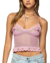 Edikted - Quince Backless Embroidered Crochet Top - Lyst