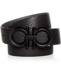 Ferragamo - Salvatore Double Gancini Buckle Reversible Leather Belt - Lyst