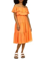 beaa arboretum off shoulder midi dress