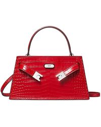 Tory Burch - Lee Radziwill Croc Mini Top Handle Bag - Lyst