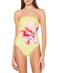 MILLY - Songe D'Iris Strapless One Piece Swimsuit - Lyst