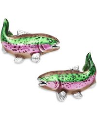 Jan Leslie - River Trout Hand Painted Sterling Cufflinks - Lyst
