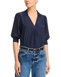 Cinq À Sept - Weldon Collared Silk Blouse - Lyst