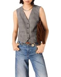 Maje - Deep V Tailored Waistcoat - Lyst