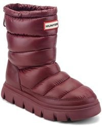 HUNTER - Maribel Lug Sole Insulated Waterproof Snow Booties - Lyst