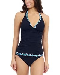 Gottex - Gottex Bachata Tricolored Solid Halter Tankini Top - Lyst