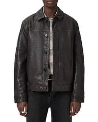 AllSaints - Nates Leather Jacket - Lyst