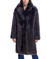 Maximilian - Shearling Coat With Notch Collar - Lyst