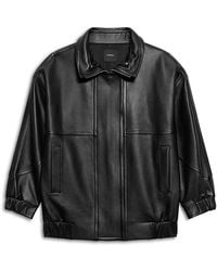 Theory - Leather Front Zip Jacket - Lyst