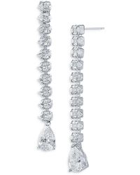 Kenneth Jay Lane - Cubic Zirconia Drop Earrings - Lyst