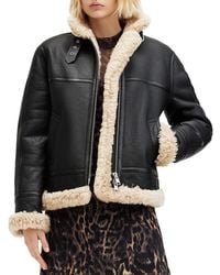 AllSaints - Lorel Shearling Flying Jacket - Lyst