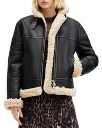 AllSaints - Lorel Shearling Flying Jacket - Lyst