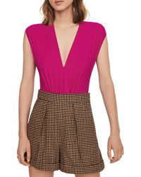 Maje Tilio V - Neck Bodysuit - Purple