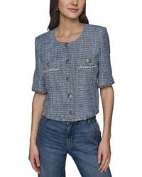 Karl Lagerfeld - Short Sleeve Tweed Jacket - Lyst