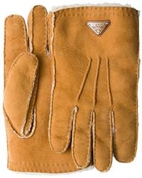Prada - Suede Sheepskin Gloves - Lyst