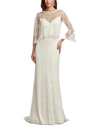 Tadashi Shoji - Eagen Draped Overlay Embroidered Gown - Lyst