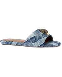 Kurt Geiger - Kensington Square Toe Crystal Eagle Head Slide Sandals - Lyst
