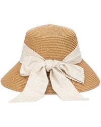 Aqua - San Diego Hat Company Scarf & Bow Straw Hat - Lyst