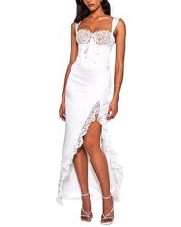 how to lace up a dress in the back Pixi Off-Shoulder Lace-Up Back Mini Dress White