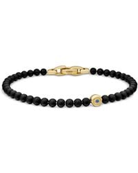 David Yurman - Spiritual Beads Evil Eye Bracelet With Onyx, Sapphire And 18K, 4Mm - Lyst