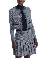 Misook - X Lani Lynn Fringe Trim Tweed Knit Cropped Jacket - Lyst