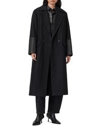 AllSaints - Sellma Lea Wool Blend Coat - Lyst