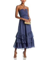 Aqua - Metallic Polka Dot Maxi Dress - Lyst
