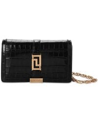 Versace - Greca Goddess Croc Embossed Leather Mini Bag - Lyst