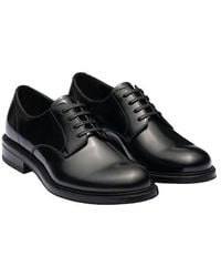 Prada - Brushed Leather Lace-Up Shoes - Lyst