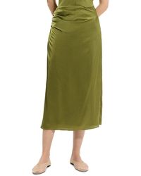 Theory - Ruched Midi Skirt - Lyst