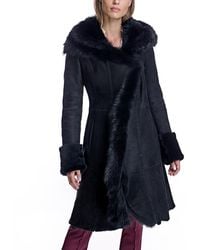 Maximilian - Hooded Shearling Coat - Lyst