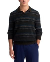Vince - Merino & Cashmere Fair Isle Johnny Collar Sweater - Lyst