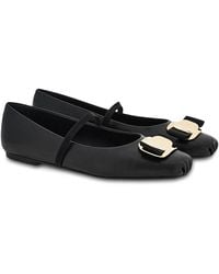 Ferragamo - Zina Bow Mary Jane Ballet Flats - Lyst