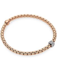 Fope - 18K Rose Eka Diamond Flex'It Bracelet - Lyst