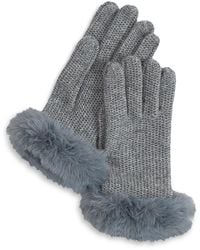 Echo - Brioche Stitch Faux Fur Gloves - Lyst