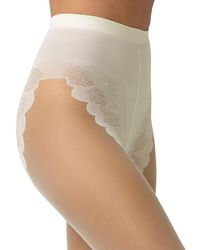 Hue - French Lace Control Top Sheer Tights - Lyst
