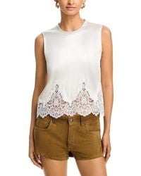 Generation Love - Tegan Lace Combo Liquid Satin Top - Lyst