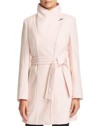 Calvin Klein Toggle Wrap Coat - Pink