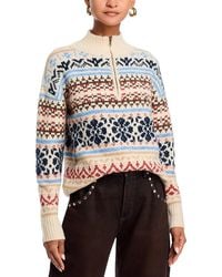 Aqua - Ski Half Zip Sweater - Lyst