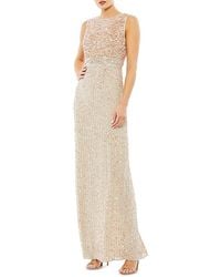 Mac Duggal - Sequined High Neck Sleeveless Column Gown - Lyst