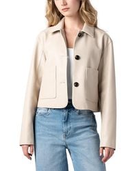 Blank NYC - Faux Leather Button Front Jacket - Lyst