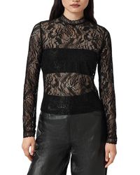 AllSaints - Aria Lace Top - Lyst