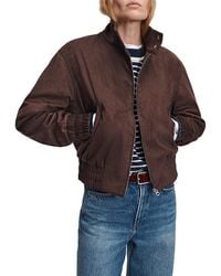 Rag & Bone - Eliza Faux Suede Bomber Jacket - Lyst